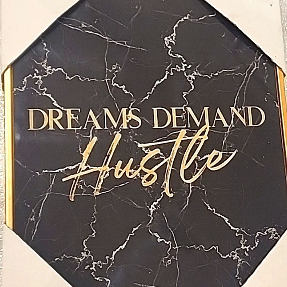 At Home, "Dreams Demand Hustle" Marble Framed Wall Art